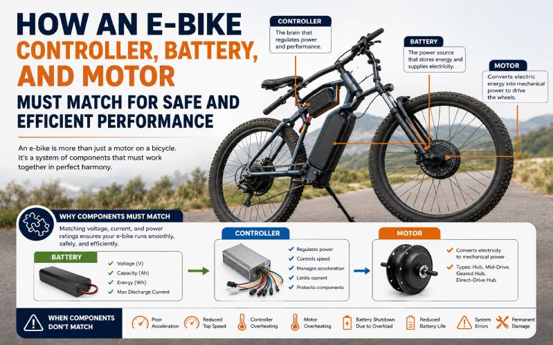 E-Bike Controller Battery and Motor