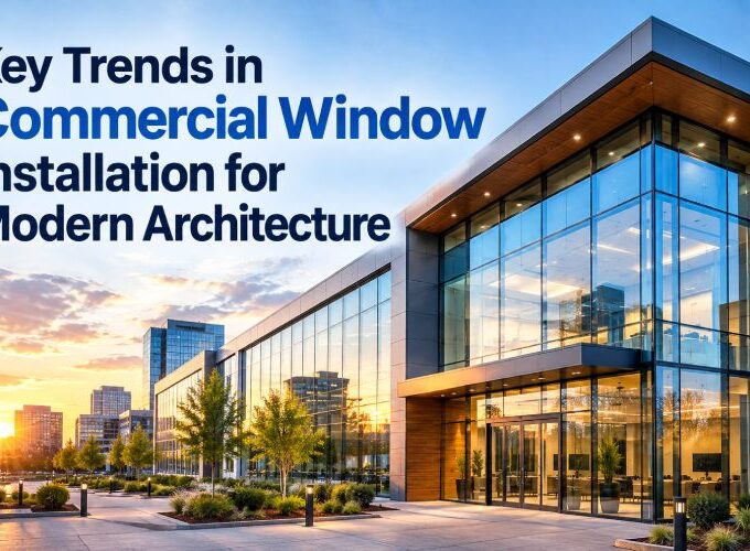 Modern Commercial Windows at Sunset